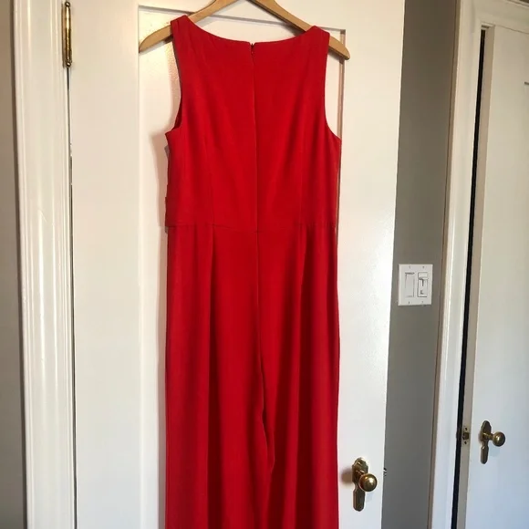 Trina Turk Bright Orange/Red Jumpsuit Size 8 - Picture 2 of 5